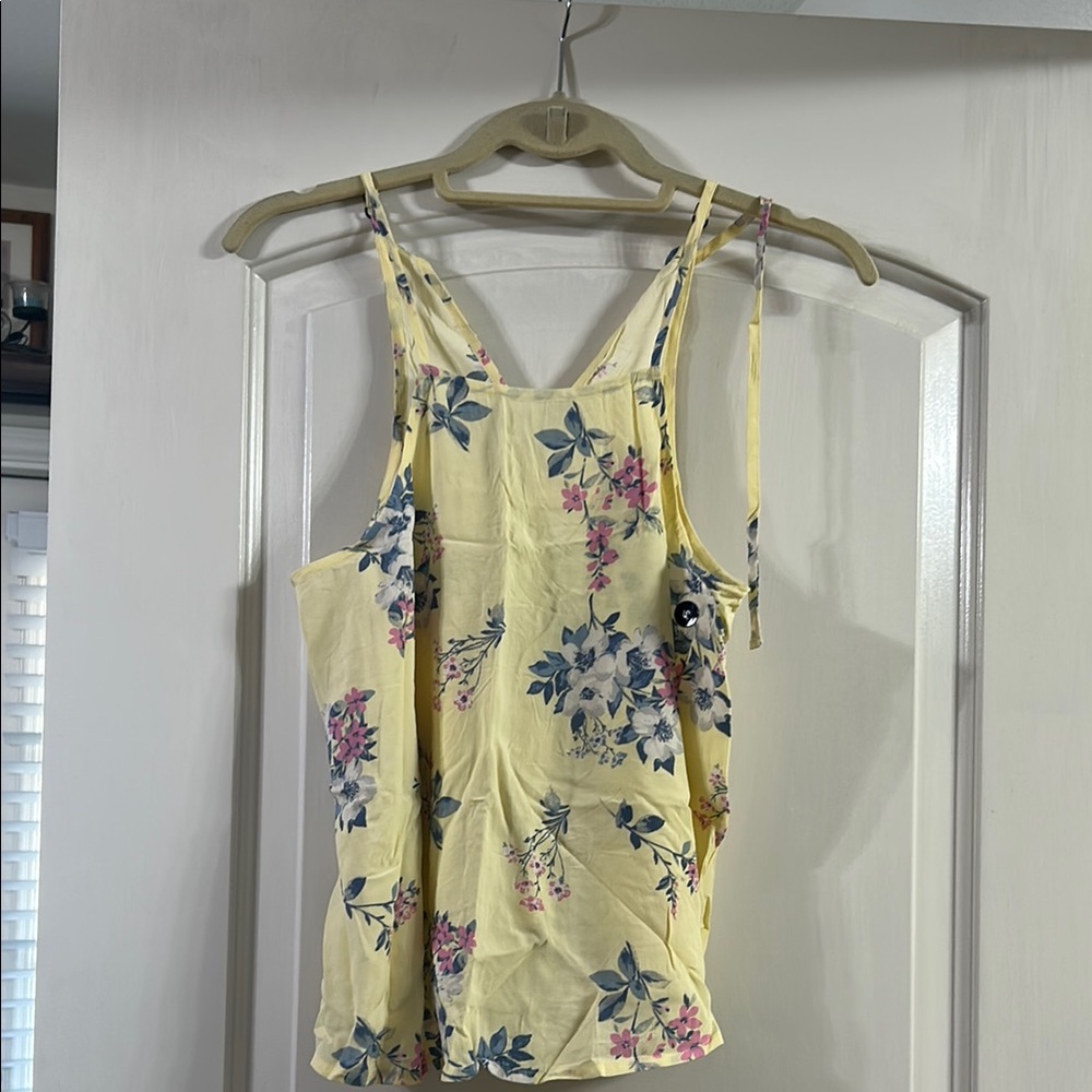 Floral Yellow Sleeveless Top